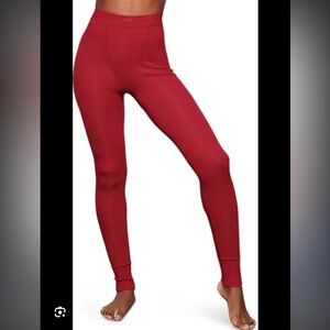 Skims Cotton Rib Leggings in Red